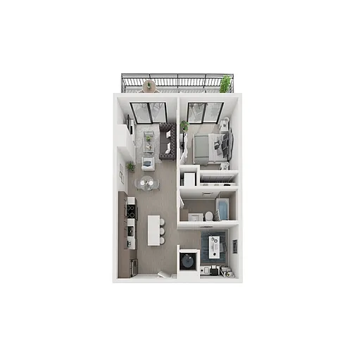 Floor plan 1x1 - 625sqft - A12D