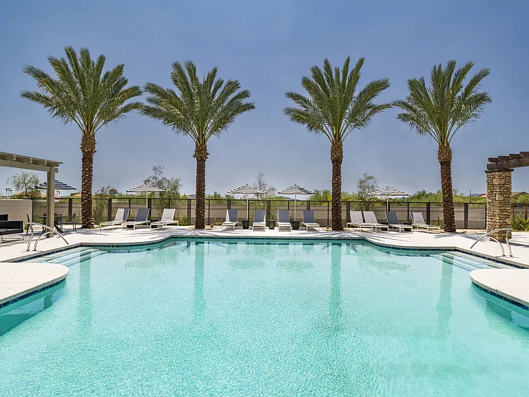 Dive into relaxation at Aster Ridge's resort-style pool, where comfort meets luxury under the Phoenix sun.