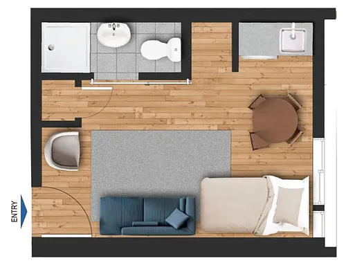 Floor plan Coho w/ Washer/Dryer