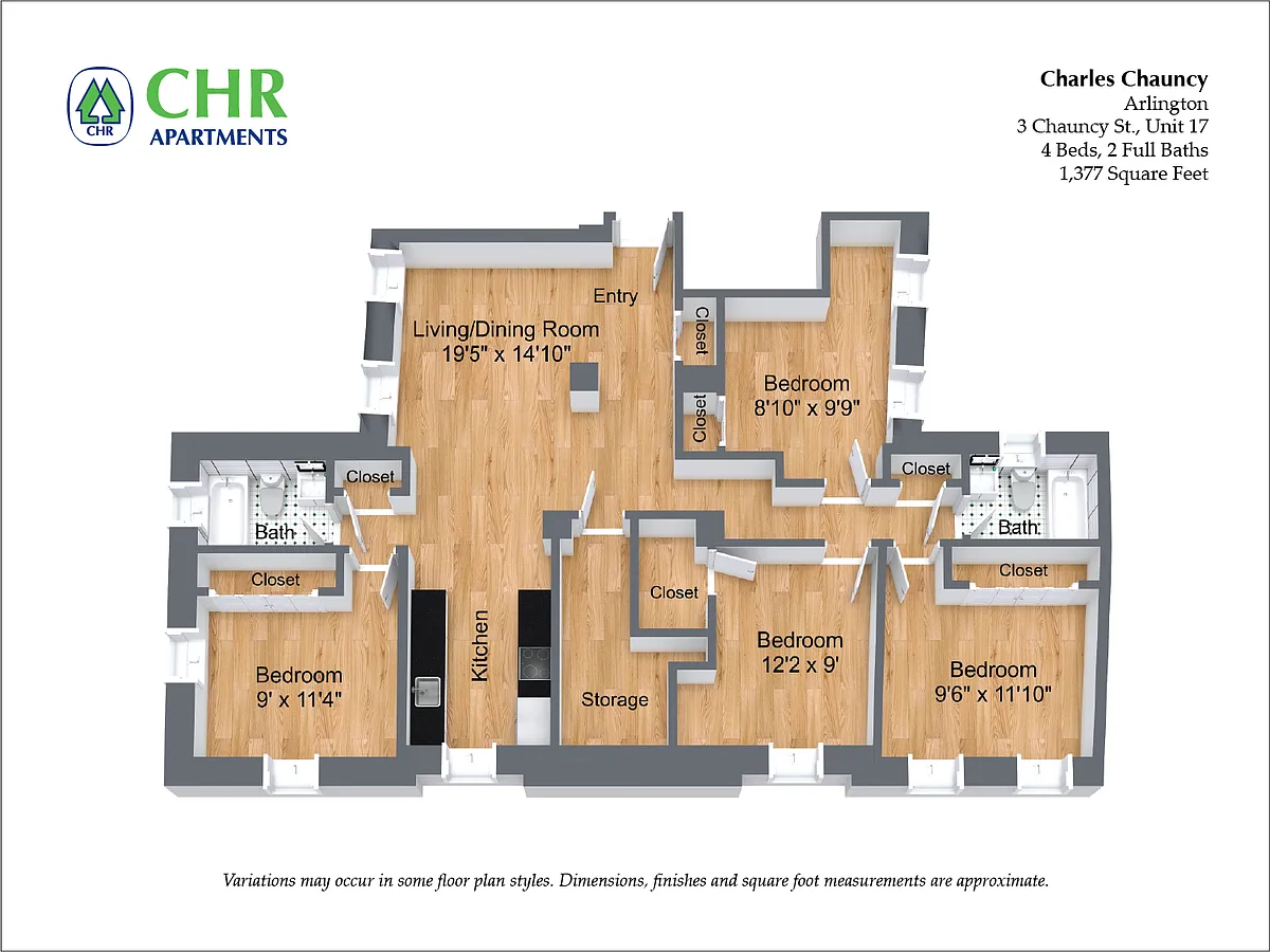 Floor plan Charles Chauncy - 4 Bedroom (Newly Renovated)