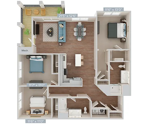 Floor plan Furnished-f-C1-1388