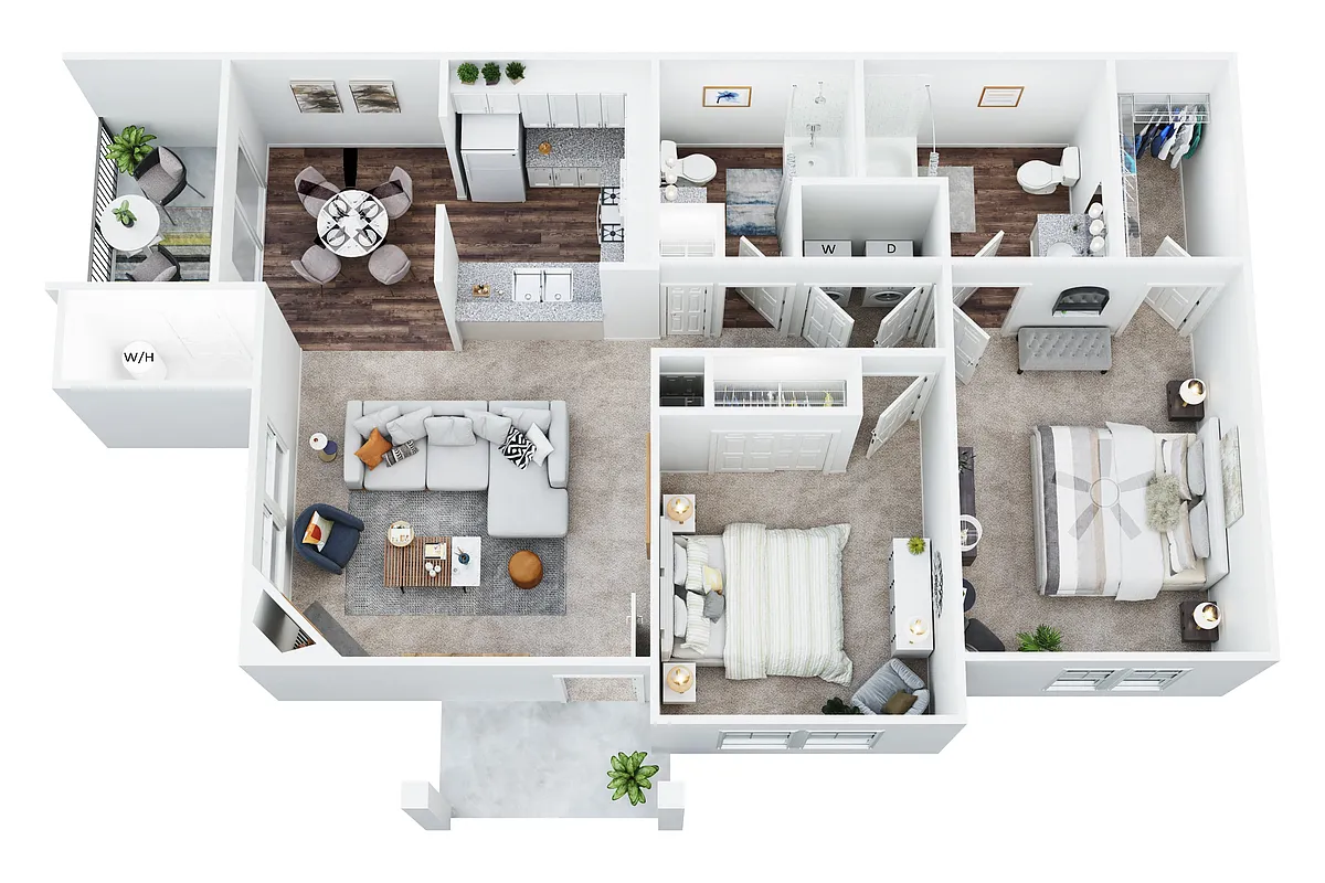 Floor plan B-4 (2 bedroom 2 bath)