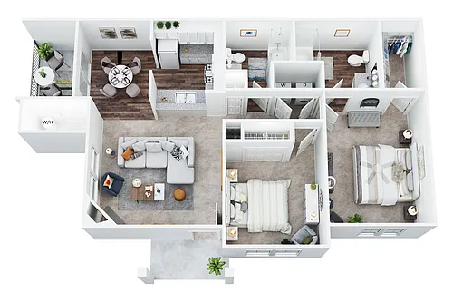 Floor plan B-4 (2 bedroom 2 bath)