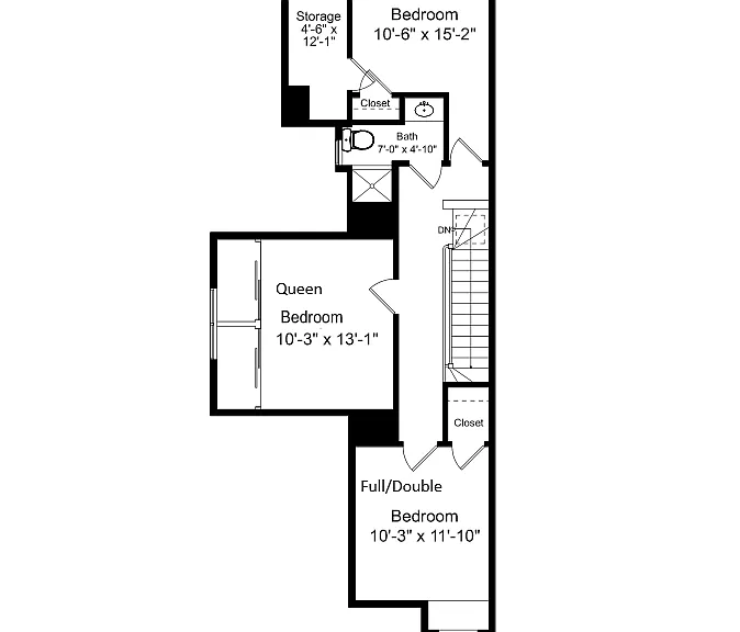 Third floor layout Huge rooms, lots closets, lots space