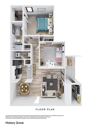 Floor plan 2 Bedroom, 1 Bathroom