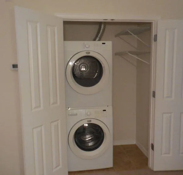 Laundry: To replace these, new LG "Larger" stackable front loading washer and dryer to come!