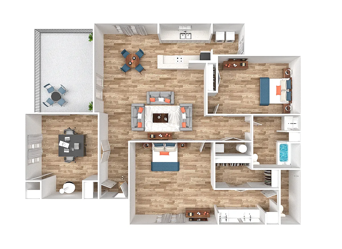 Floor plan 3 Bedroom 2 Bathroom with Office