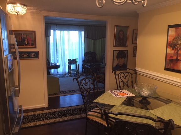 kitchen looking into den