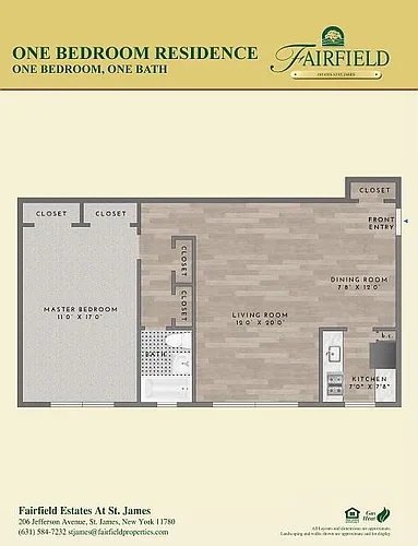 Floor plan One Bedroom Lower