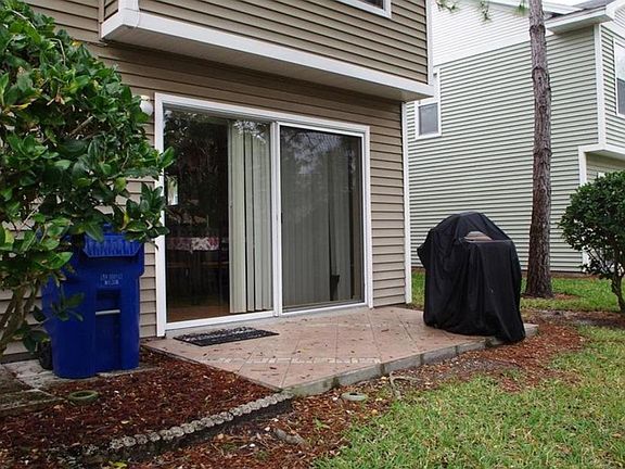 Patio close-up looking into dining room