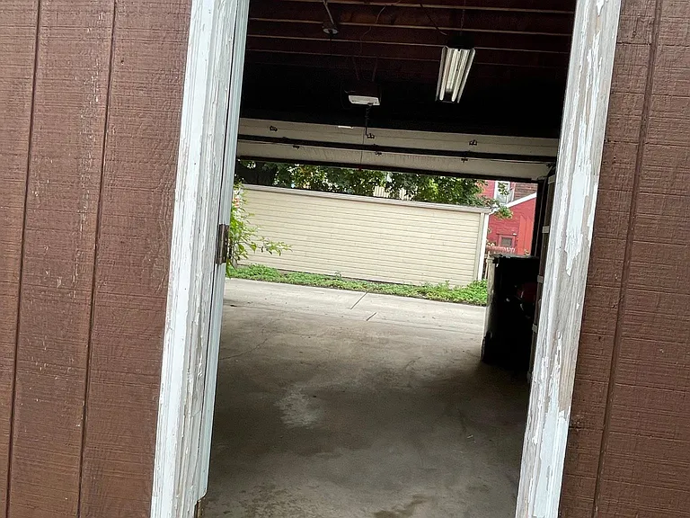 Garage entrance from courtyard