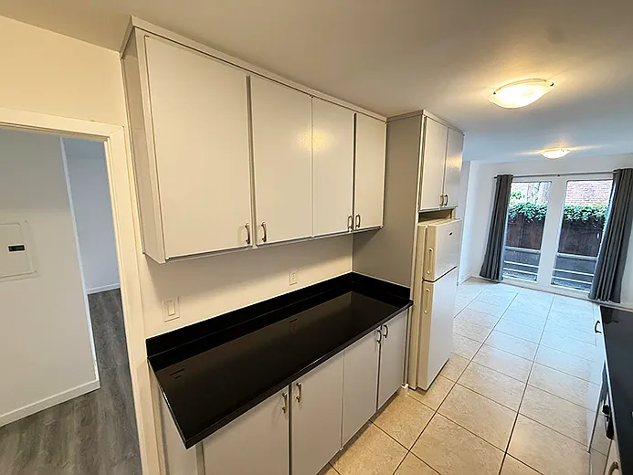 The kitchen has a ton of storage