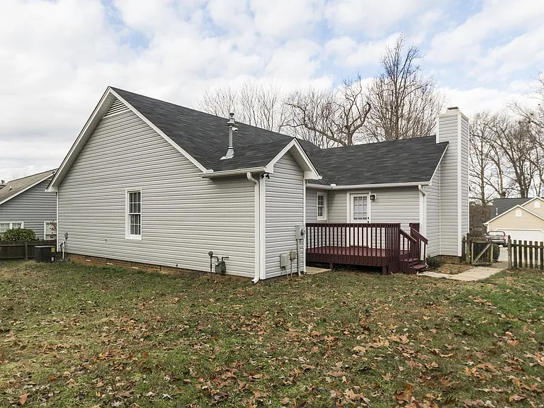 Large backyard with storage Barn