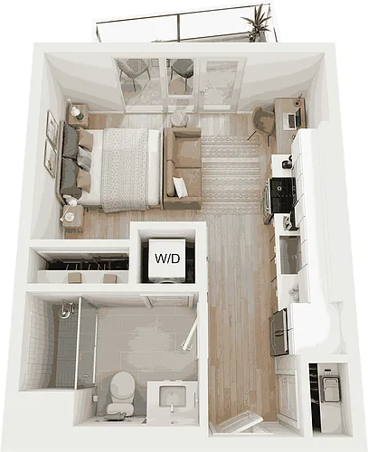 Floor plan Studio/1 Bath-S2