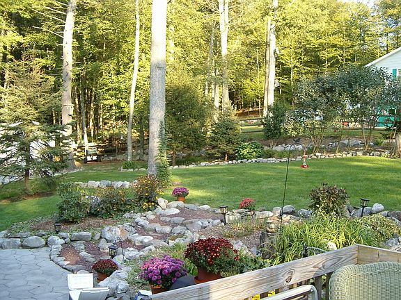 Patio, deck & wonderful perennial gardens