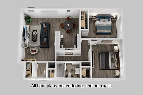Floor plan Two Bedroom + One Bath