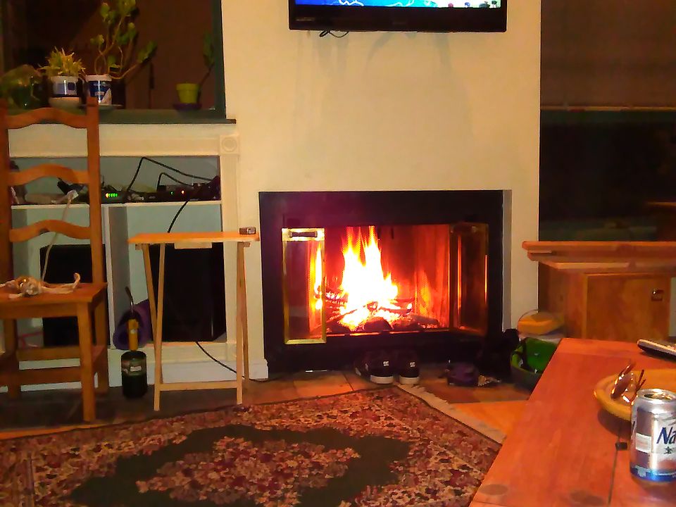 wood burning fireplace