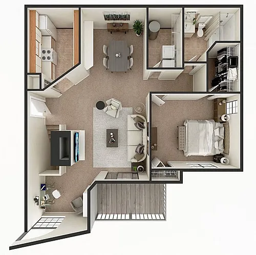 Floor plan Ashbury C 2nd Floor With Fireplace and Den