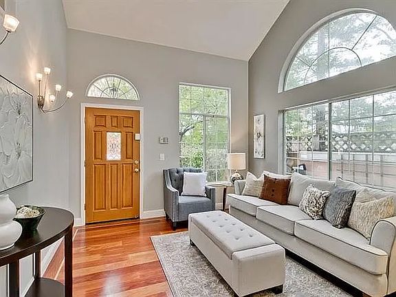 Living room with skylights