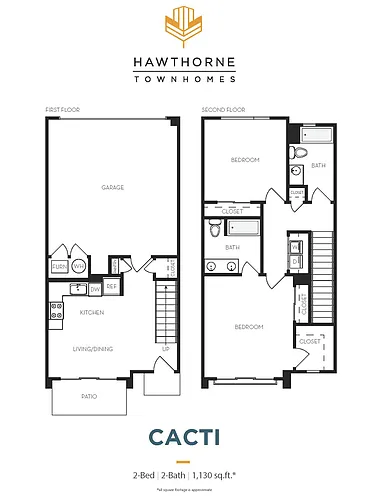 Floor plan 2 Bed, 2 Bath - Apt C
