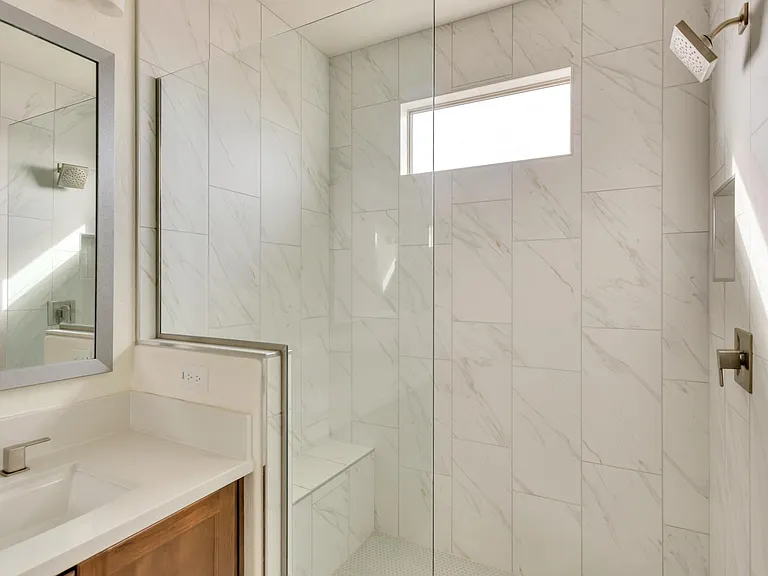 Another view of the master shower area.