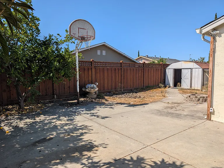 Backyard with shed