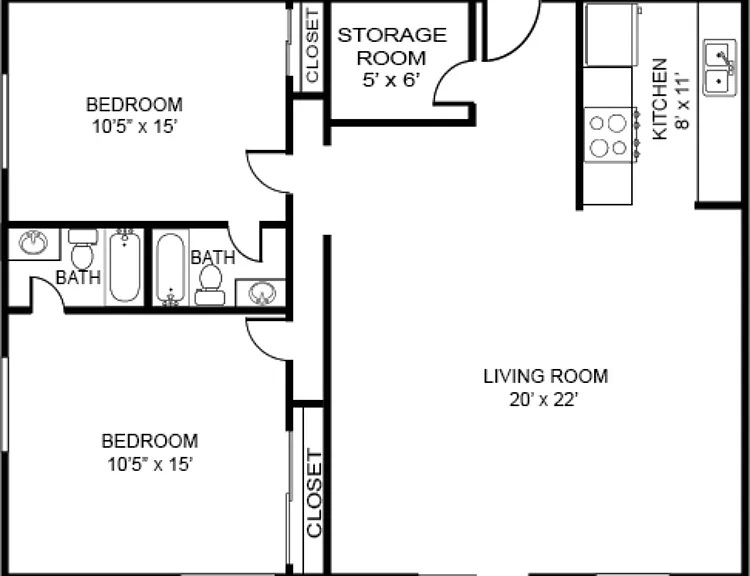 22A East Renovated Floorplan Diagram
