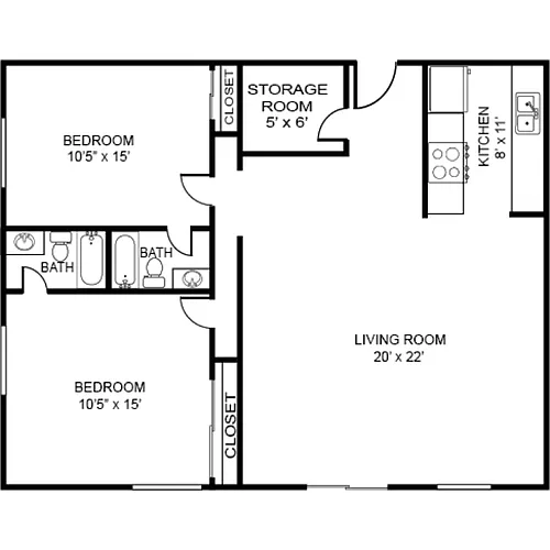 Floor plan 22A East Renovated