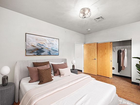 Both bedrooms feature large closets.