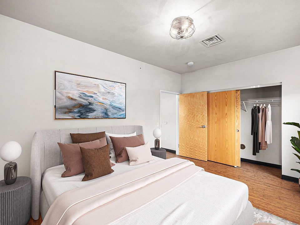 Both bedrooms feature large closets.