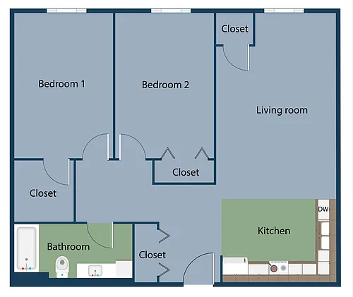 Floor plan 2 Bedroom