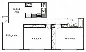Floor plan Two Bedroom