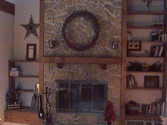 Wood-burning fireplace