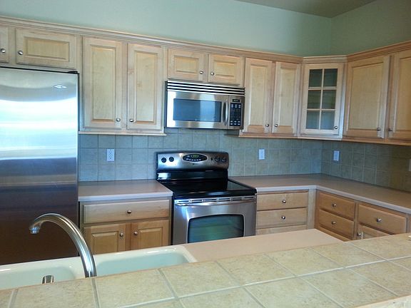 Kitchen with maple cabinets