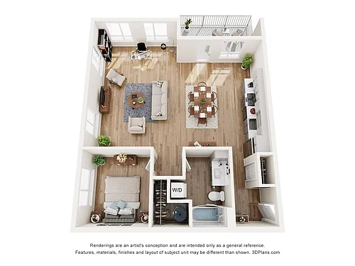Floor plan 1 Bed x 1 Bath C