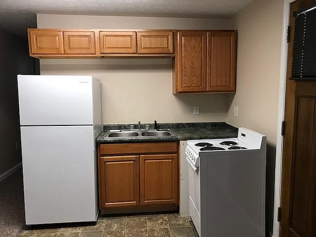 Kitchenette with new cabinets