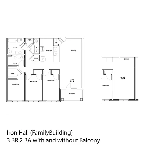 Floor plan 3 Bedroom- Iron Hall