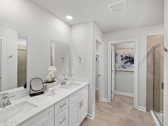 Primary bathroom in the Lennon floorplan at a Meritage Homes community in Greenville, SC.