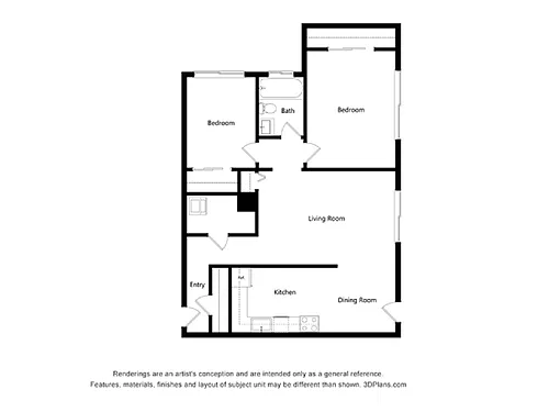 Floor plan 2x1B
