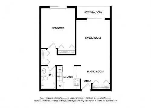 Floor plan One Bedroom