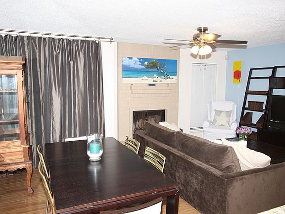 Dining area with table and 6 chairs