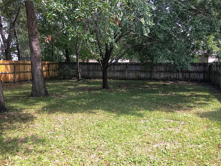 Fenced backyard