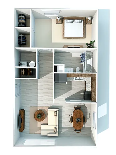 Floor plan 1 Bedroom, 1 Bath