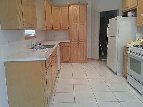 Large, bright kitchen with pantry