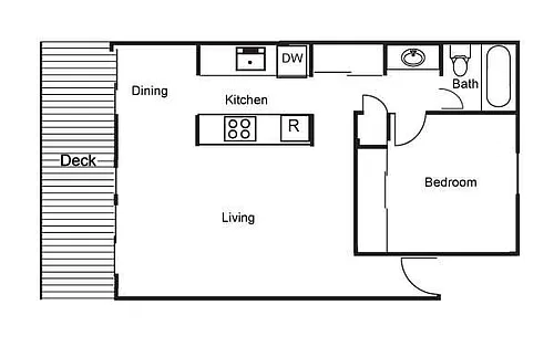 Floor plan 1bdrm/1bth 1st Floor
