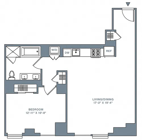 Floor plan 1 Bed_1 Bath-61-63 F