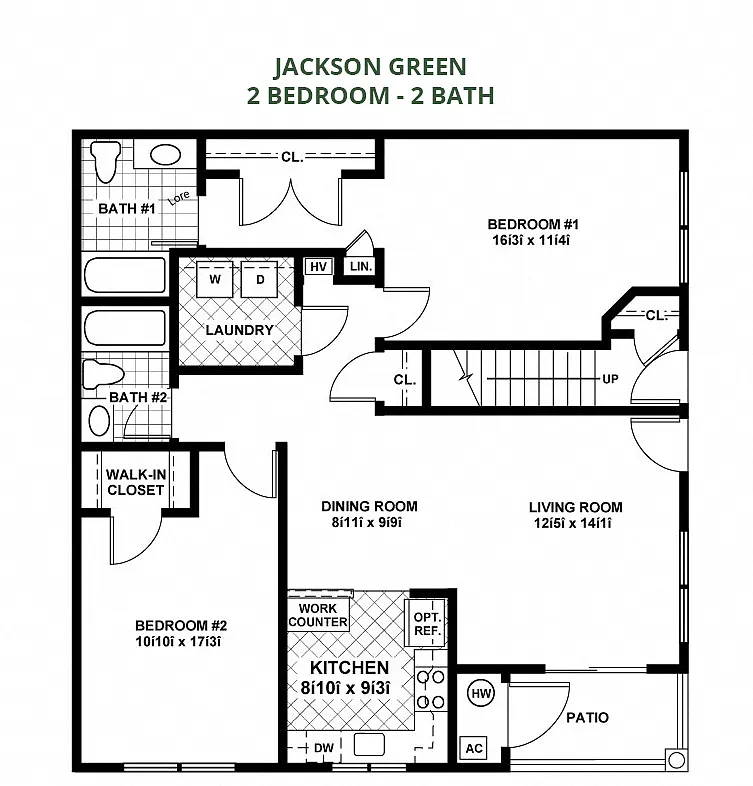 Floor plan 2 Bed / 2 Bath