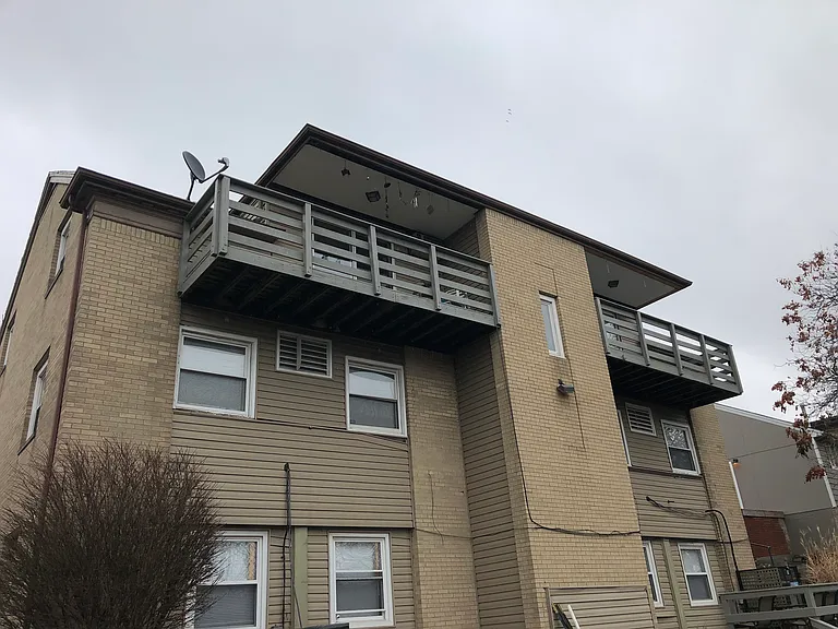 View of balcony on the left