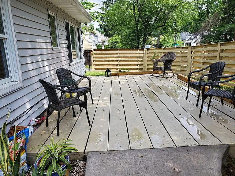 Big private deck great for entertaining, outdoor yoga, and picnics.