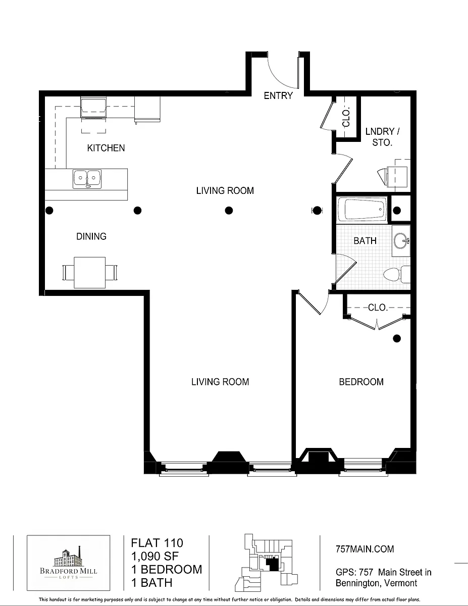 Floor plan 1BD-F2
